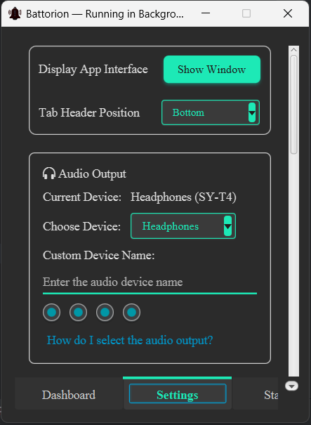 Tray Controls & Notifications